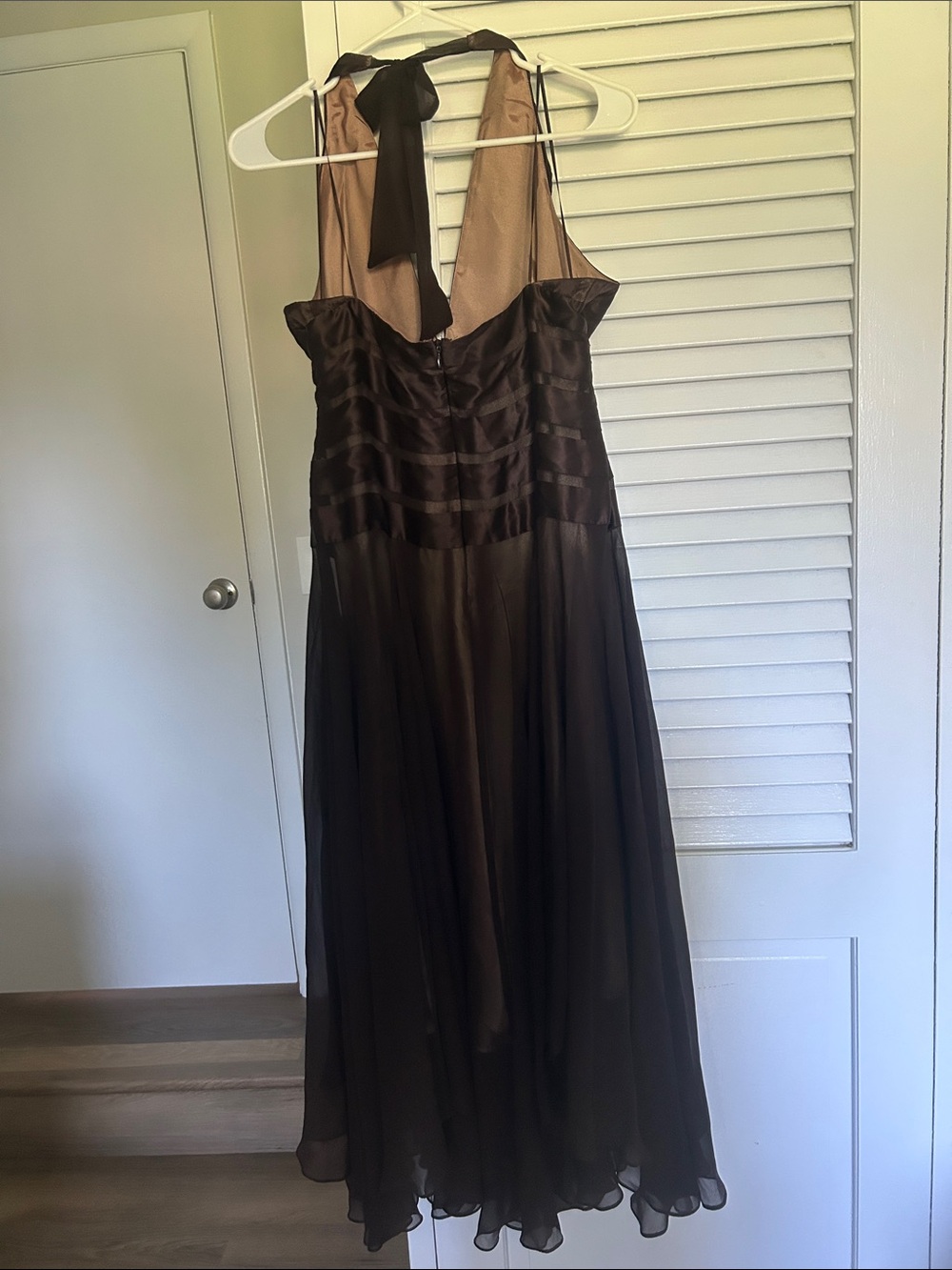 Cache One-Shoulder Brown Evening Gown - Picture 9 of 10